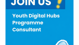 Recruitment graphic for the ITU Youth Digital Hubs Programme Consultant opportunity, featuring GSLDC and ITU logos.