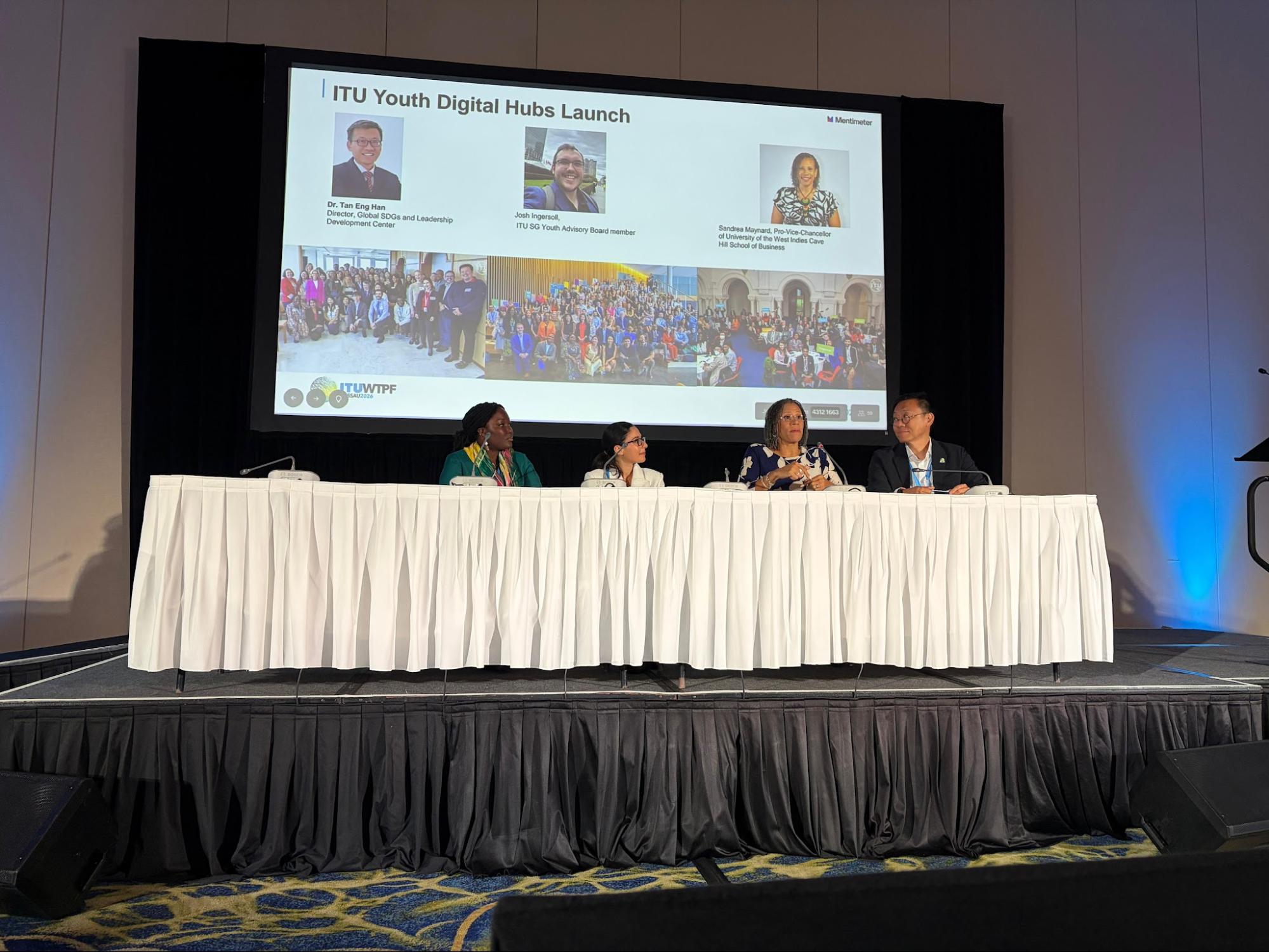 Panel participants discuss the ITU Youth Digital Hubs launch.