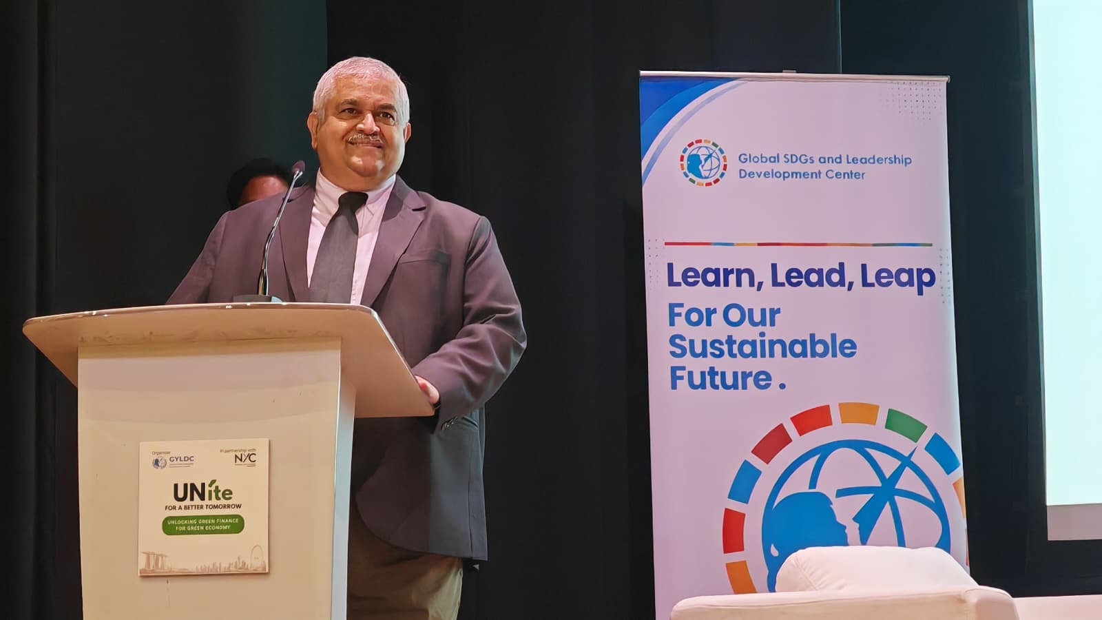 Mr Satya S. Tripathi delivering keynote address at UNite For A Better Tomorrow at Asian Civilisations Museum.