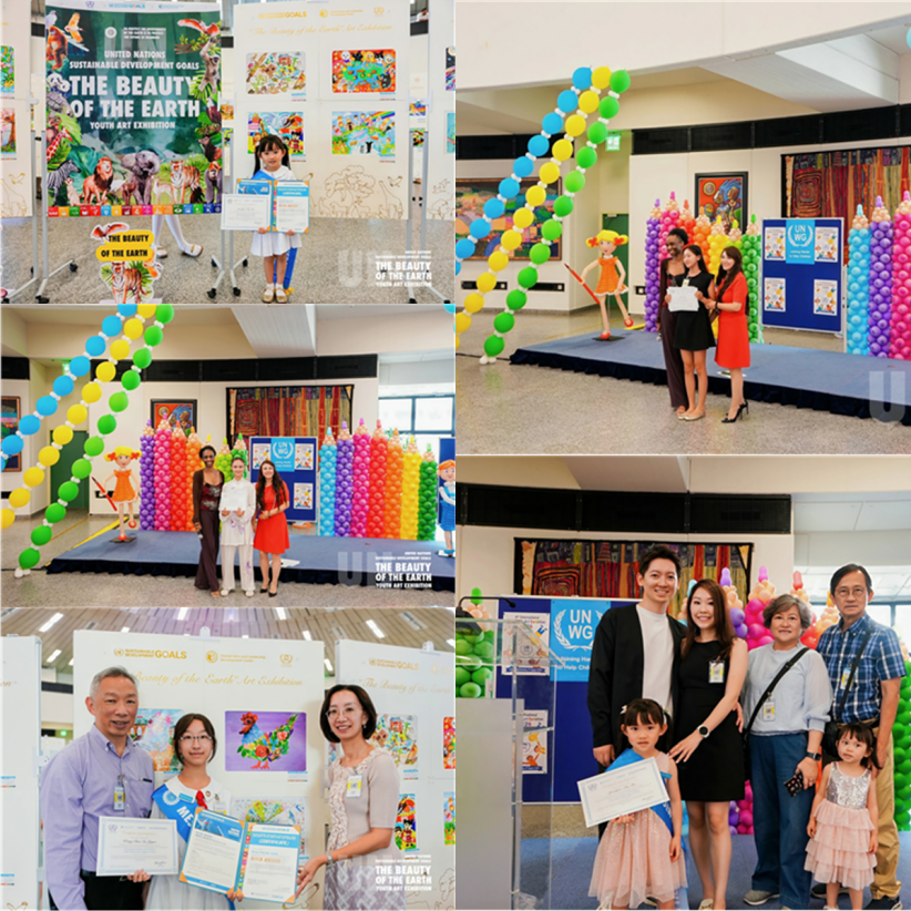 Figure 5: On-site at the exhibition: celebration moments with balloons and exhibition panels