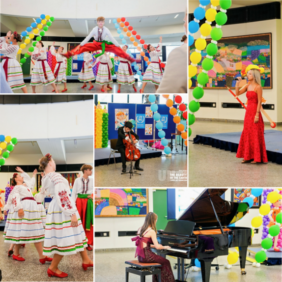 Figure 6: On-site performances: folk dance and musical performances at the opening ceremony